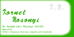 kornel mosonyi business card